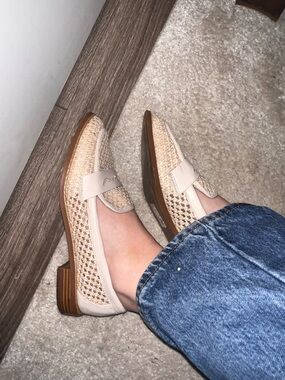 ASOS Beige Woven Loafers with Tan Sole
